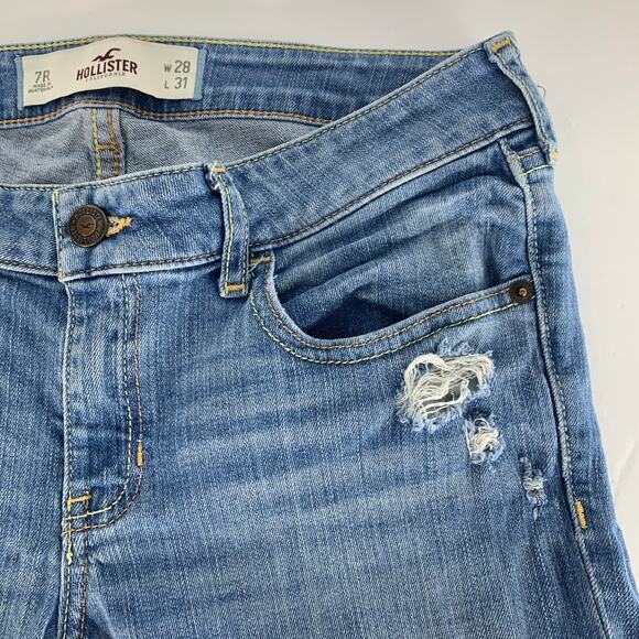 Hollister Low Rise Skinny Womens Jeans Size 7R Distressed - Picture 15 of 15